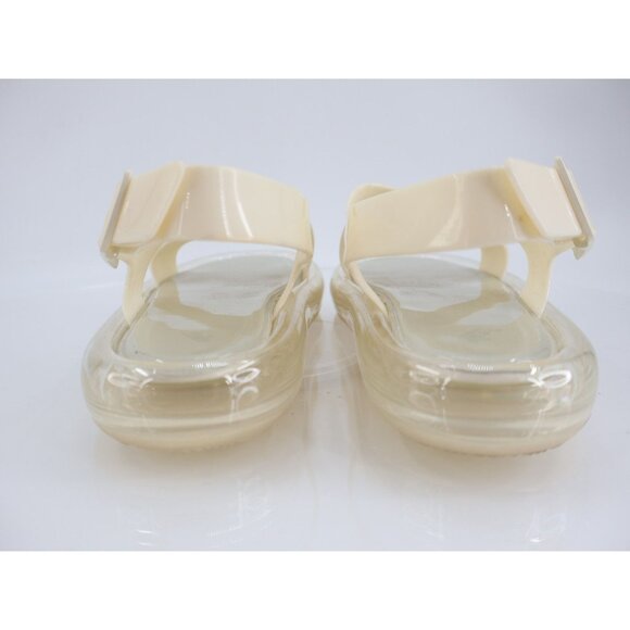 Tory Burch Crisscross Strap Bubble Jelly Sandal Size 9 B Ivory Slingback Flats - Picture 6 of 13